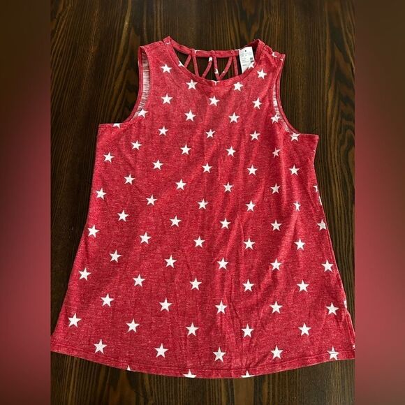 Maurices Riverside White Stars red Tank Top Size small strappy back NWT - Picture 5 of 10